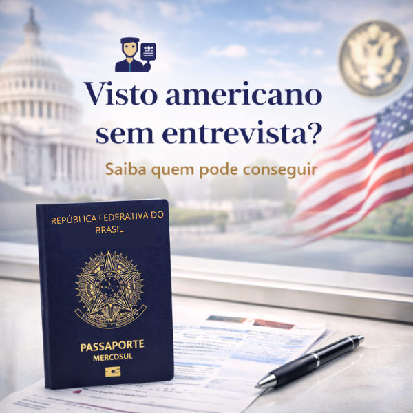 Imagem ilustrativa para o artigo Como tirar o visto americano sem entrevista? da Now Vistos